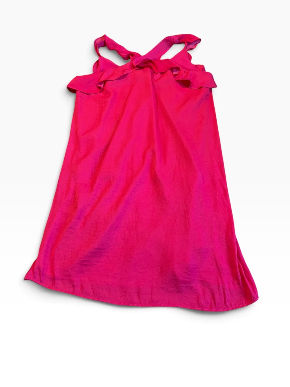 FAB’RIK crisscross ruffle neck dress in pink berry nwt